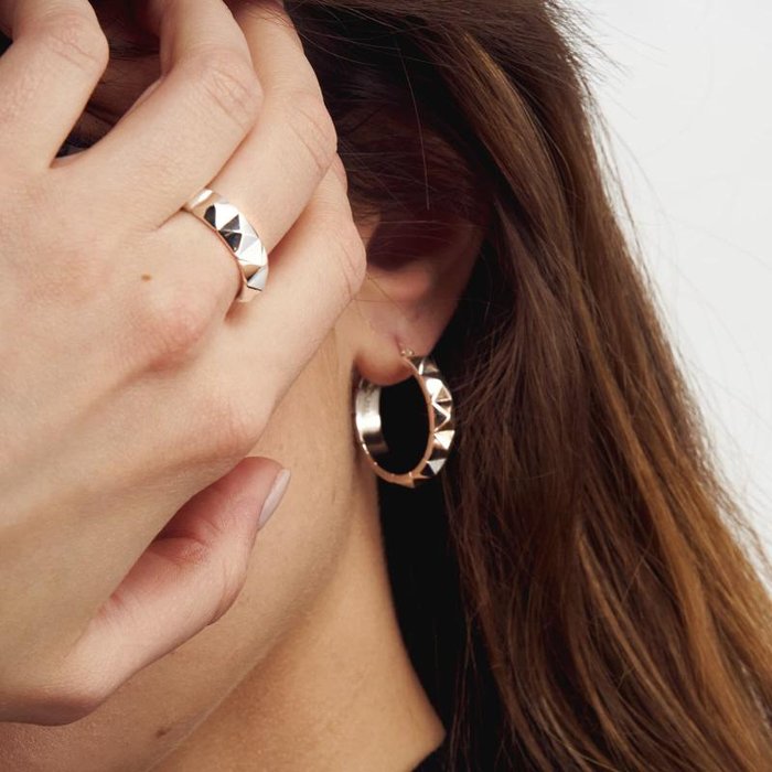 Silver plated bronze earrings