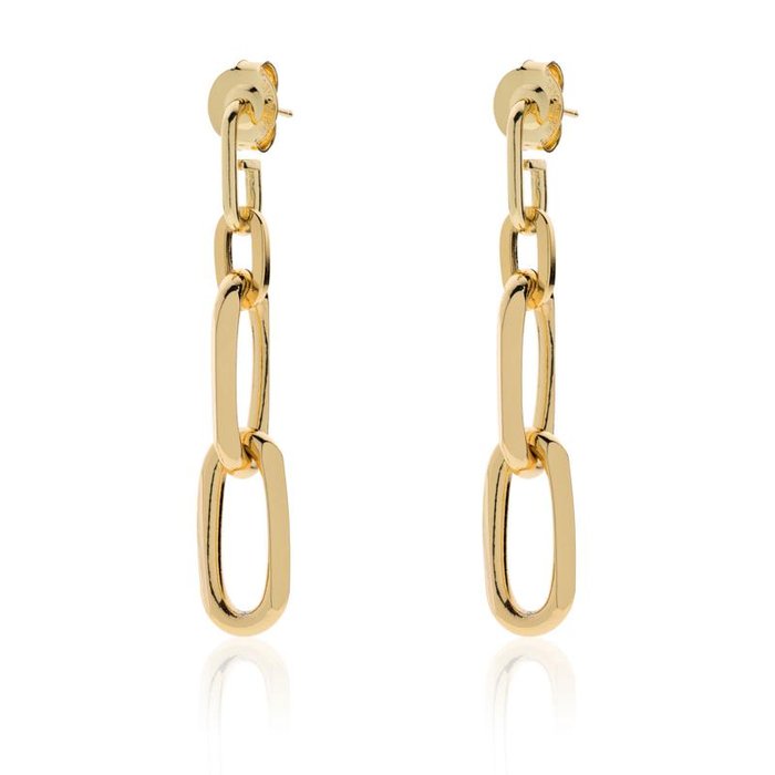 Orecchini in bronzo dorato catena forzatina