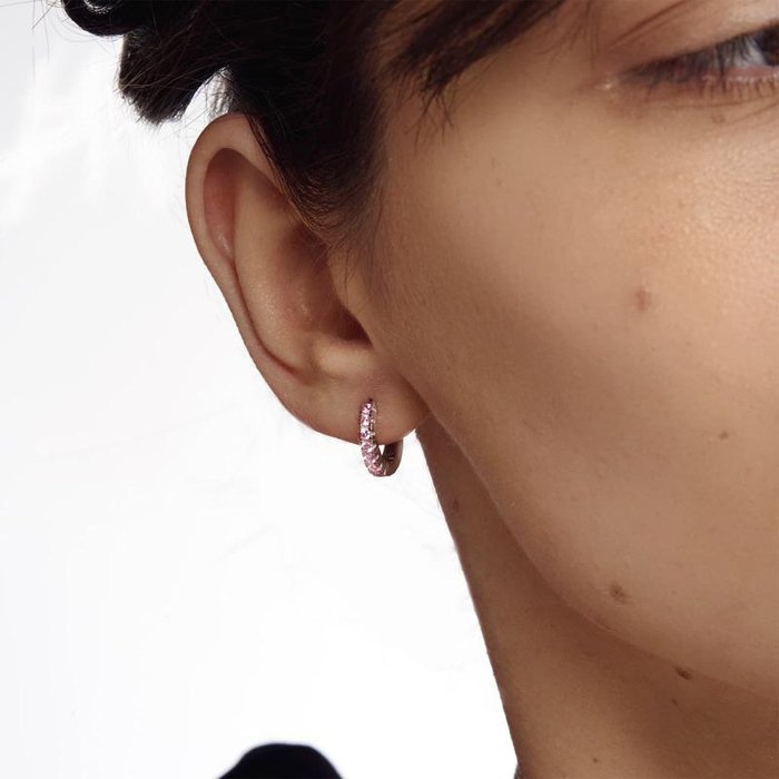Orecchini in argento con cubic zirconia rosa