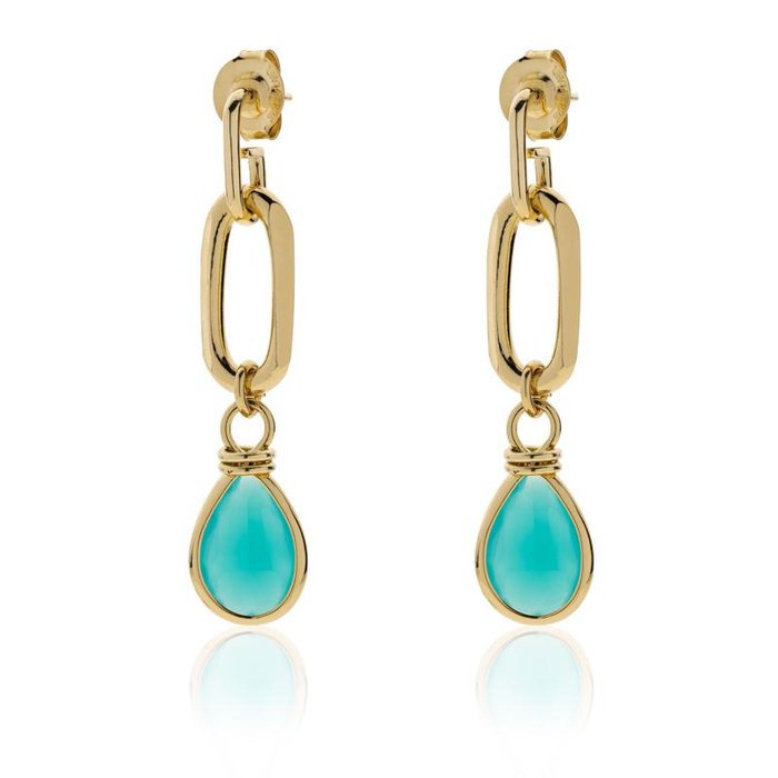 Turquoise Crystal Drop Drop Earrings