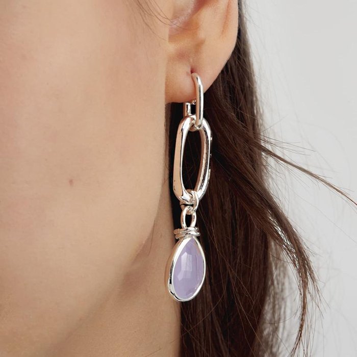 Drop and crystal wisteria pendant earrings