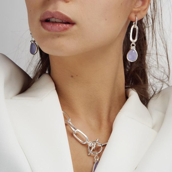 Drop and crystal wisteria pendant earrings