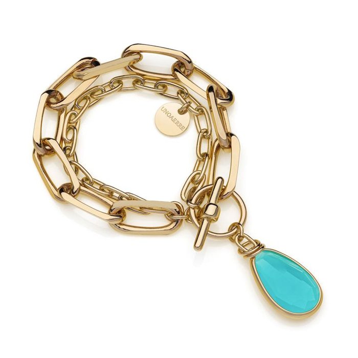 Turquoise Crystal Chain Bracelet