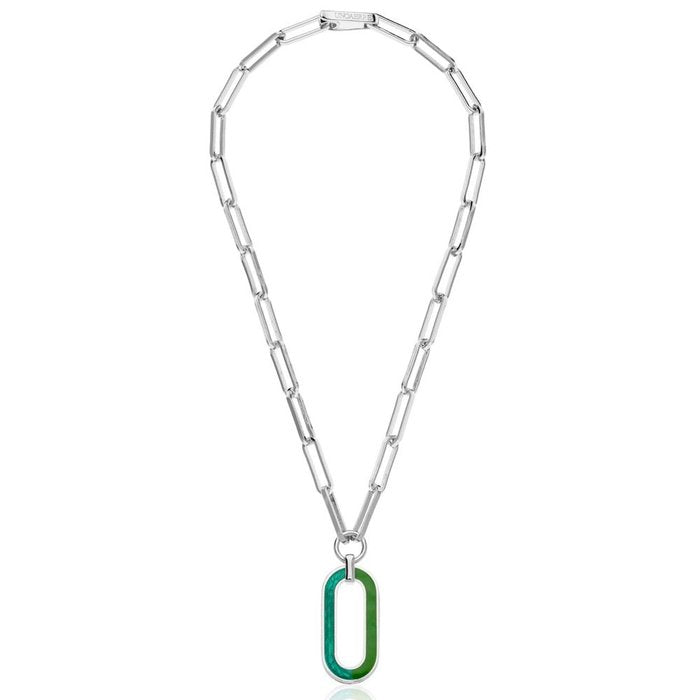 Green Enamel Pendant Necklace