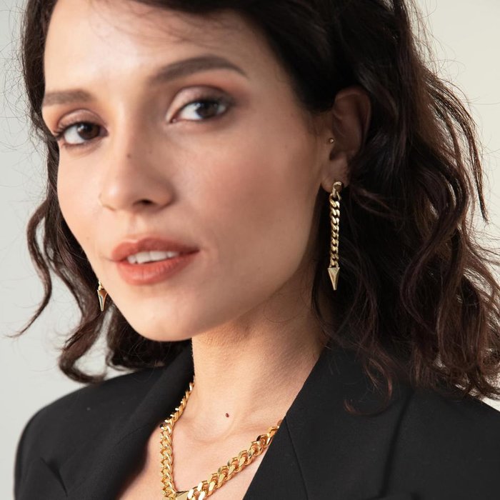 Long Pyramid Earrings