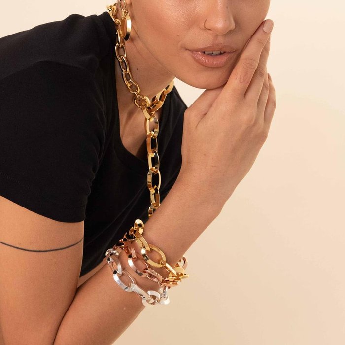 Chain bracelet with maxi oval links