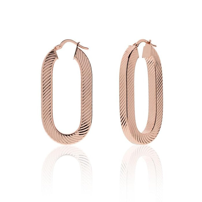 Square oval mesh earrings