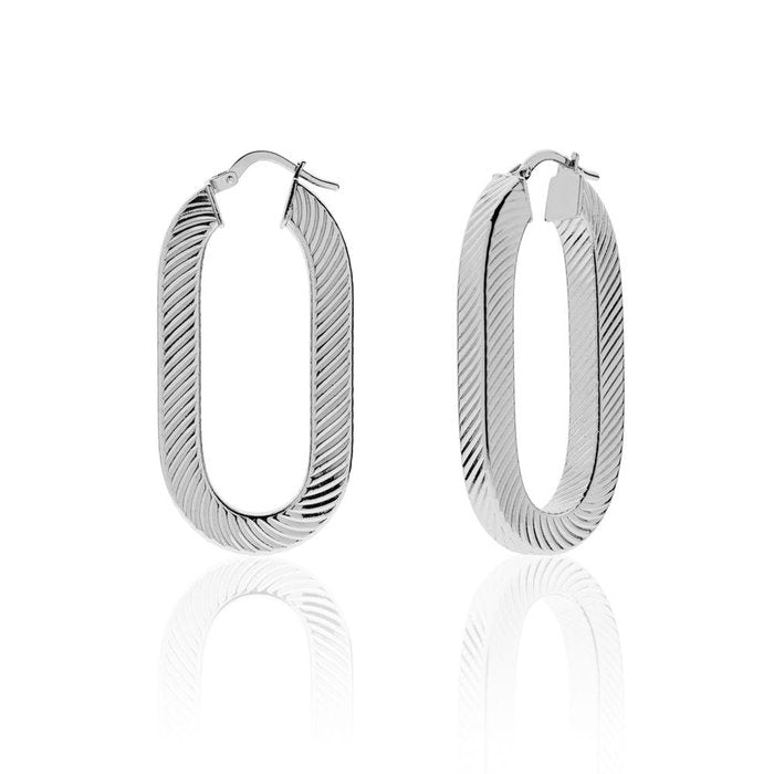 Square oval mesh earrings