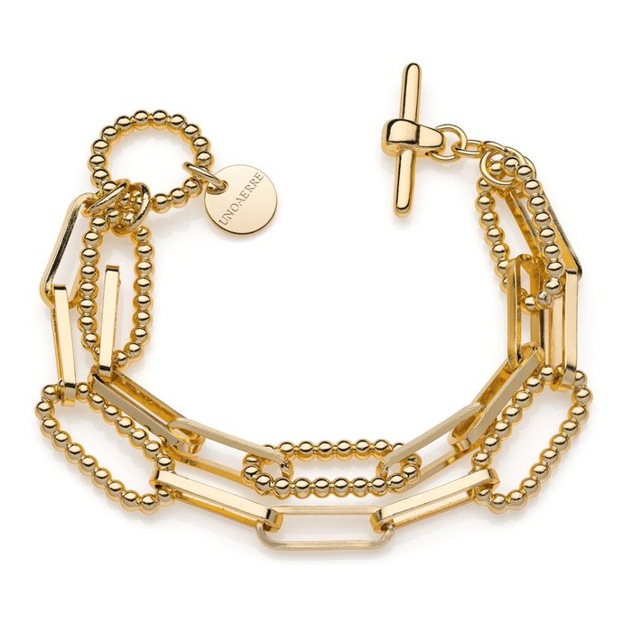 Paper clip bracelet with ball elements