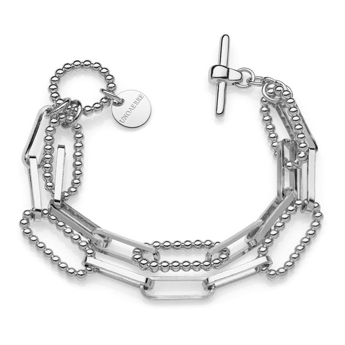 Paper clip bracelet with ball elements