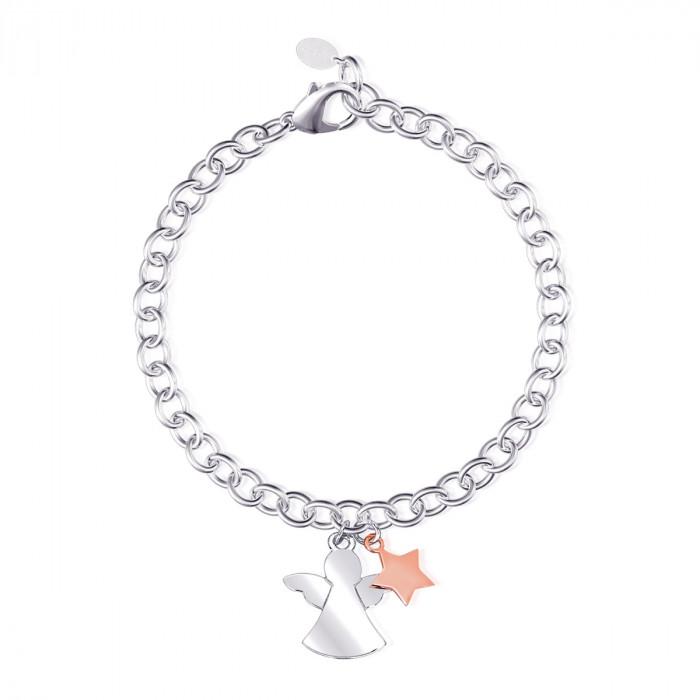 Bracciale pendente angelo stella rosè - gioielleriaperdichizzi.it
