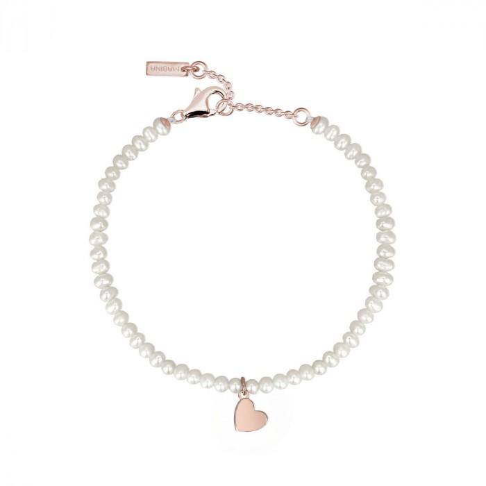 Bracciale perline pendente cuore rosè - gioielleriaperdichizzi.it