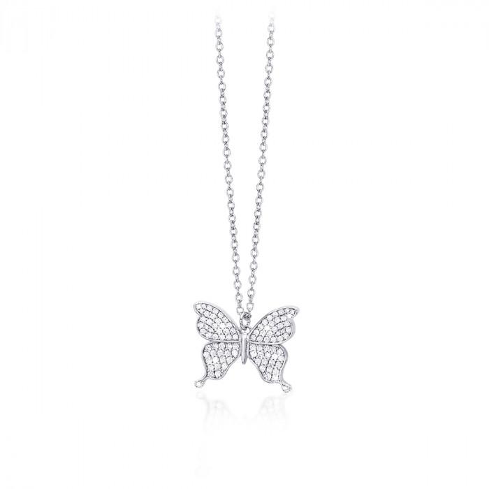 Girocollo pendente farfalla strass - gioielleriaperdichizzi.it