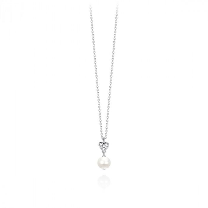Girocollo halsketten pendente cuore strass + perla - gioielleriaperdichizzi.it