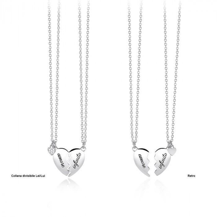 Girocollo halsketten pendente cuore spezzato - gioielleriaperdichizzi.it