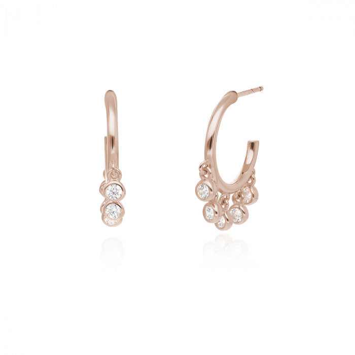 BOUCLES D'OREILLES CRÉOLES AVEC POINTS LUMINEUX