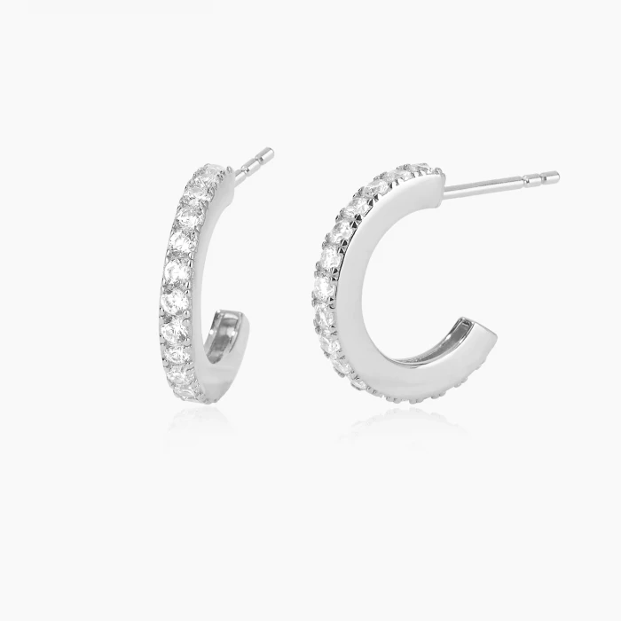 BOUCLES D'OREILLES CRÉOLES PAVÉ