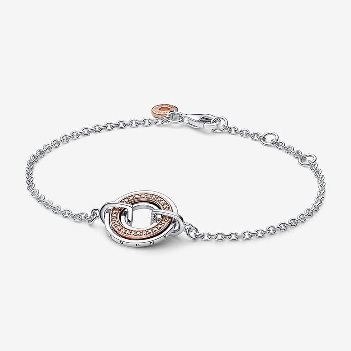 Bracelet Cercle Bicolore avec Logo et Pavé