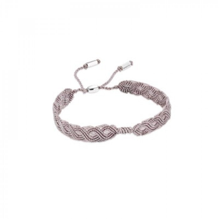 Bracelet macramé violet clair et argent