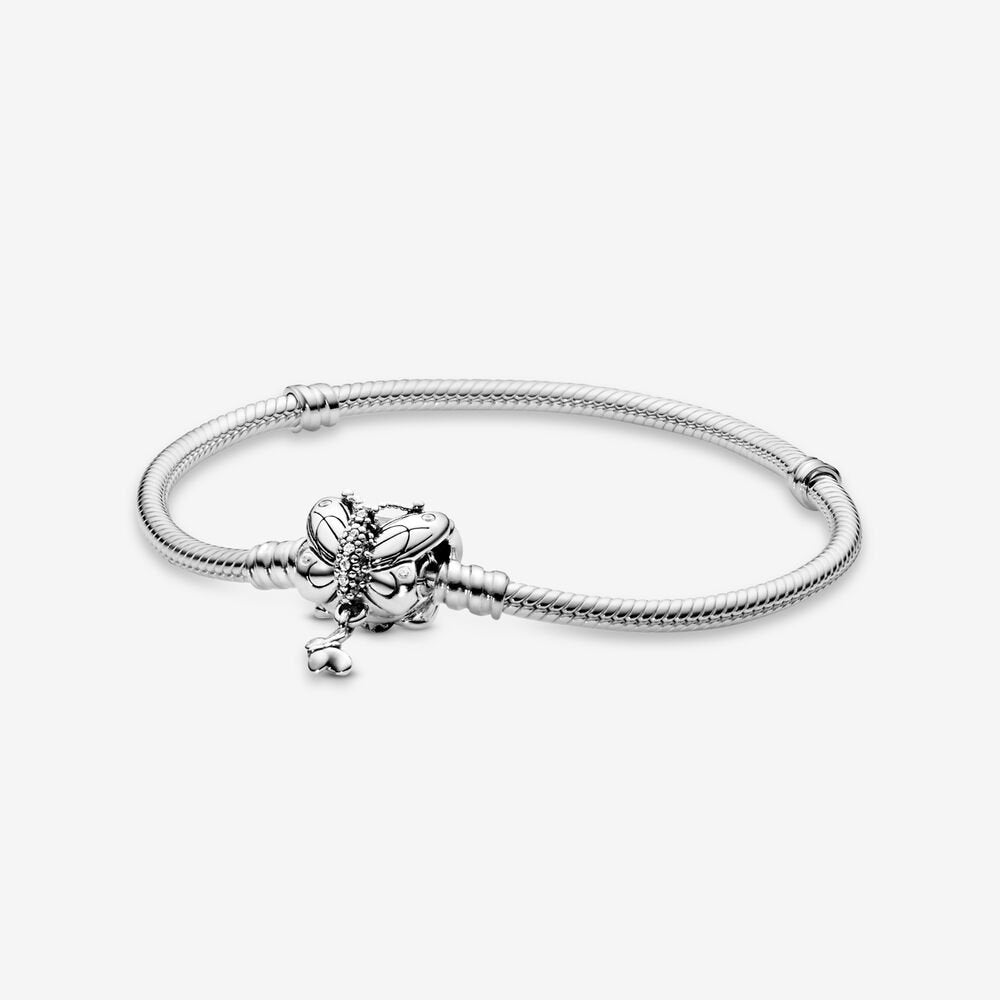 Pandora Moments Snake Chain Bracelet with Butterfly Clasp