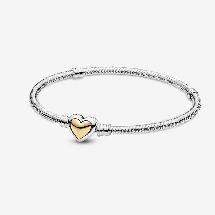 Bracelet with Golden Heart Clasp