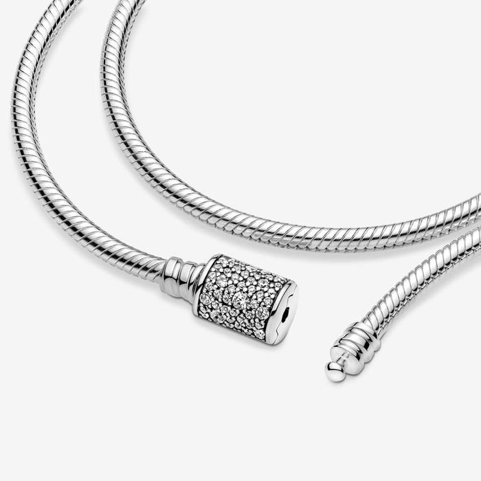 Doppio Bracciale con Chiusura Pavè