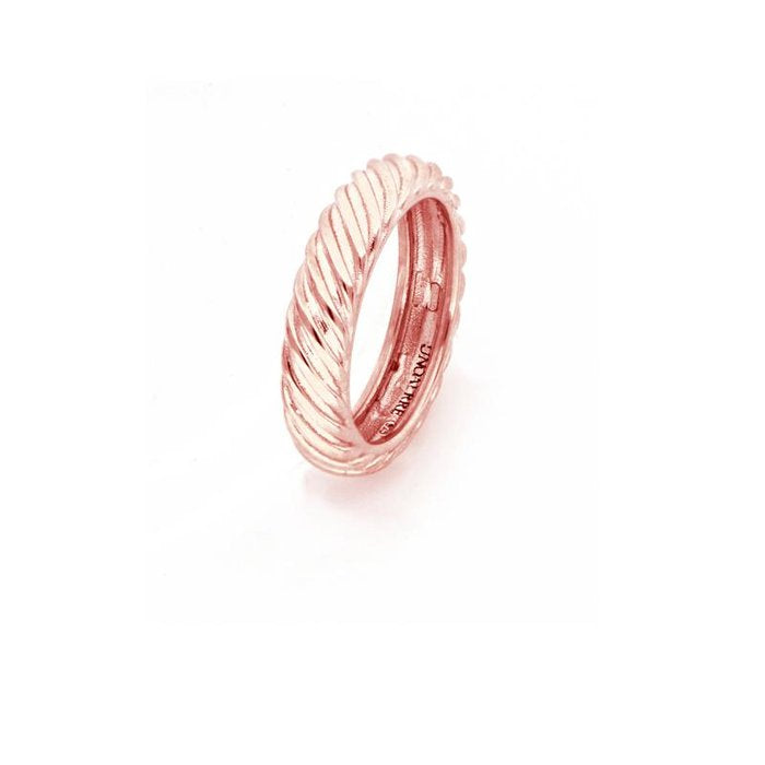 Anello Vortice in argento dorato rosa