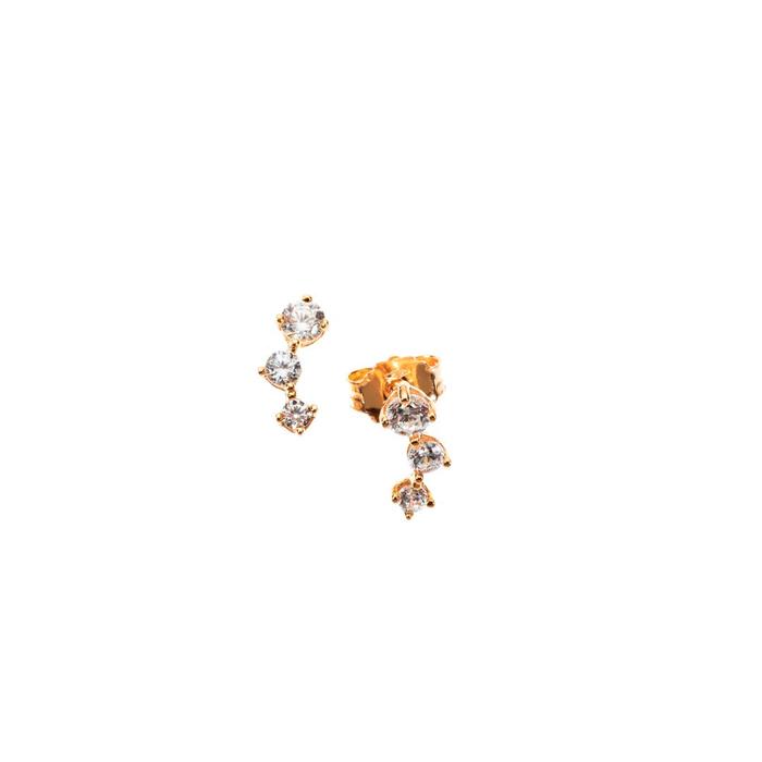 Real Gold and Zircon Light Earrings