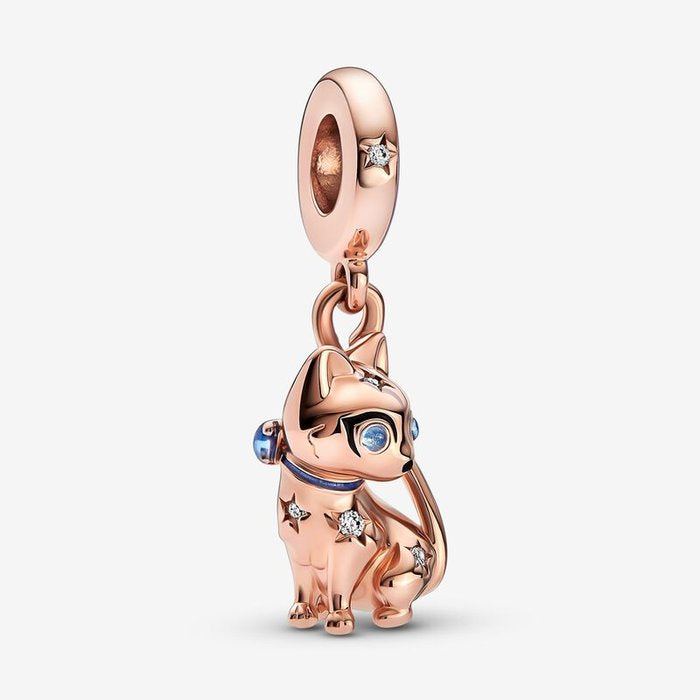 Pendentif Charm Chaton aux Yeux Scintillants