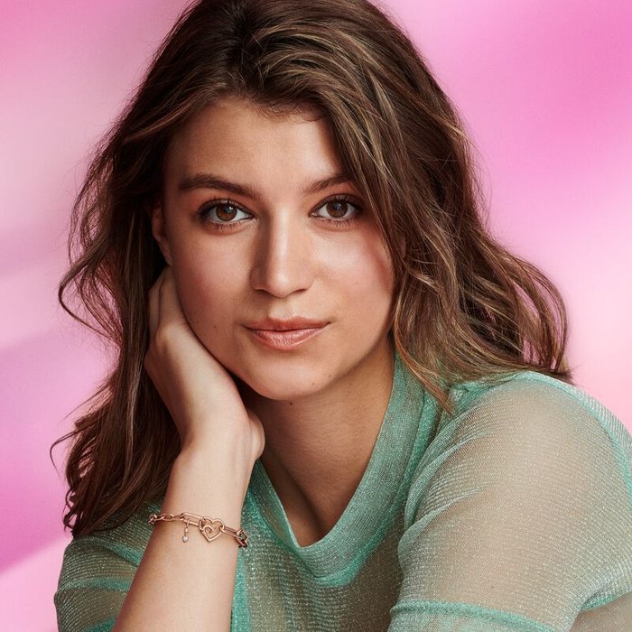 Charm cœur à double maillon Pandora ME