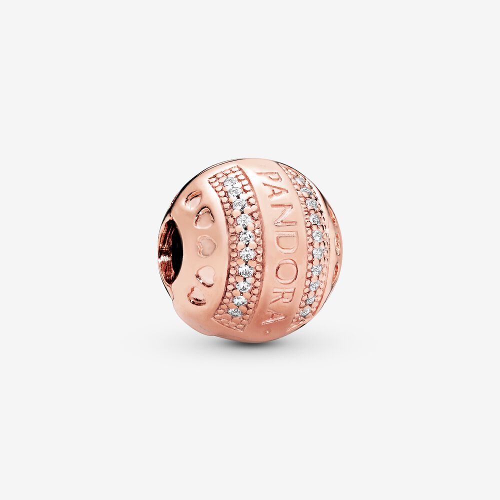 Pandora rosé heart clip