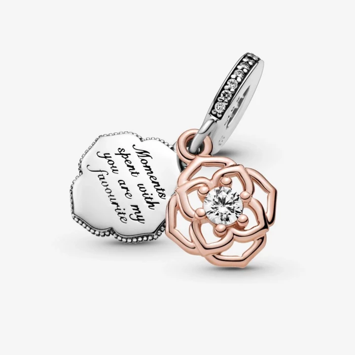 Charm pendente Rosa bicolore