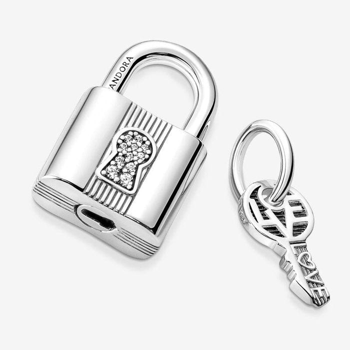 Love Lock and Key Pendant Charm