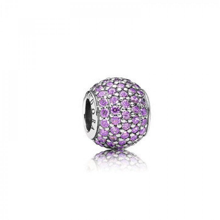 Breloque sphère pavée de strass violet