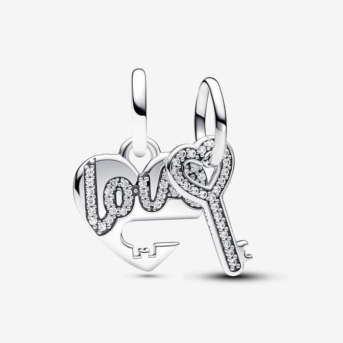 Divisible Heart and Key Pendant Charm