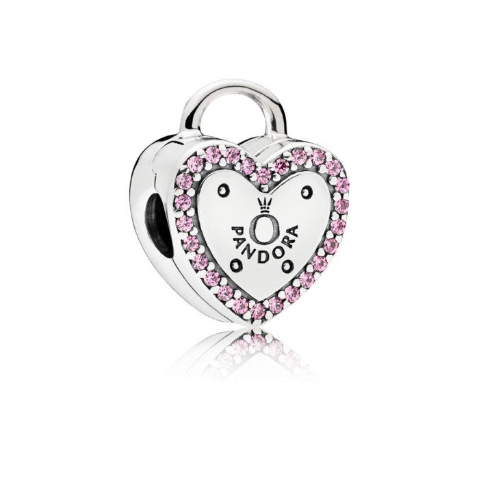 Pink rhinestone heart clip