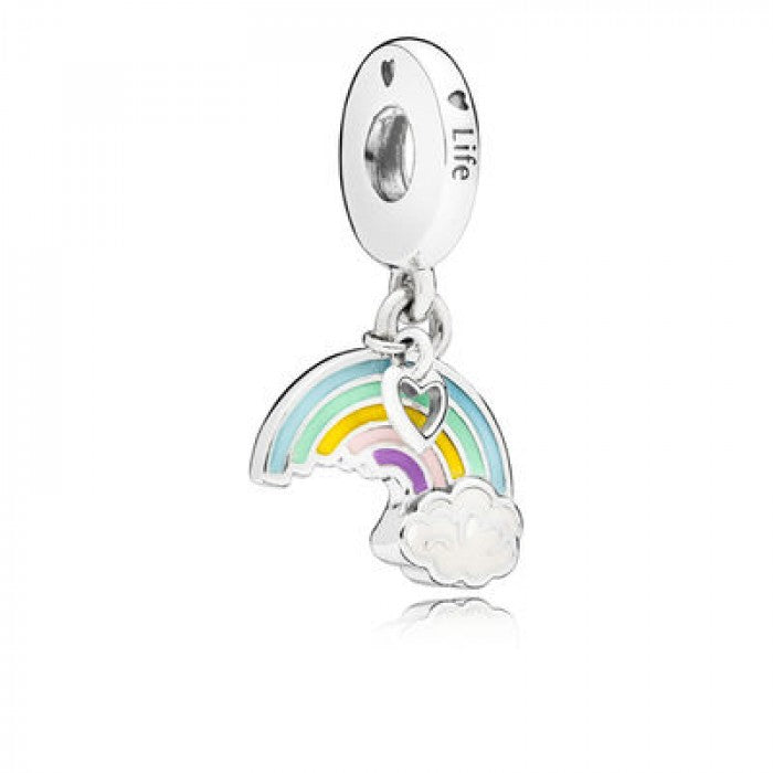 Rainbow and Clouds Pendant Charm