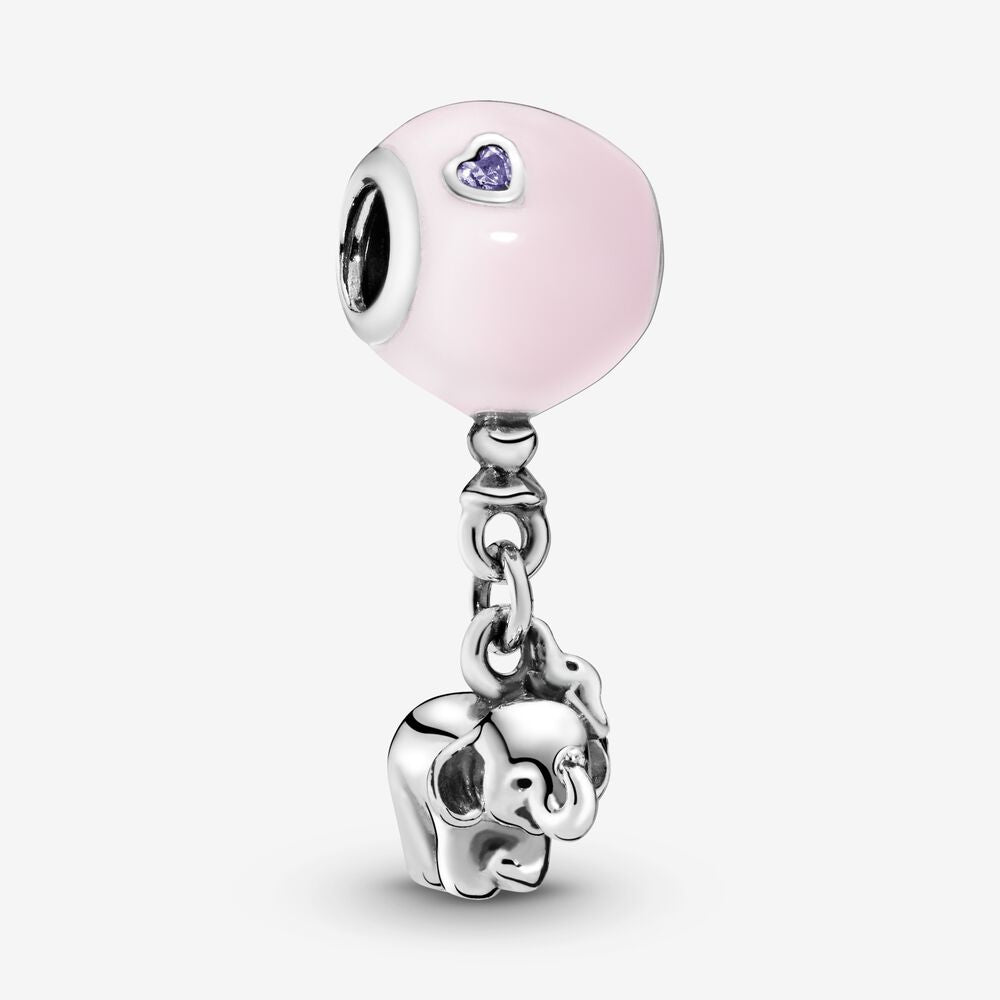 Charm pendente Elefante e palloncino rosa