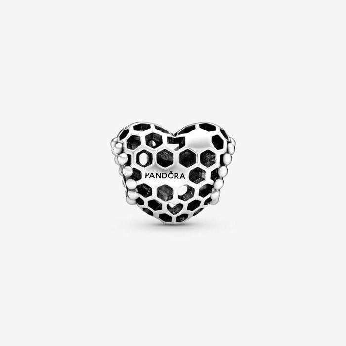 Breloque en forme de cœur en nid d'abeille Bee Happy (Soyez heureux)