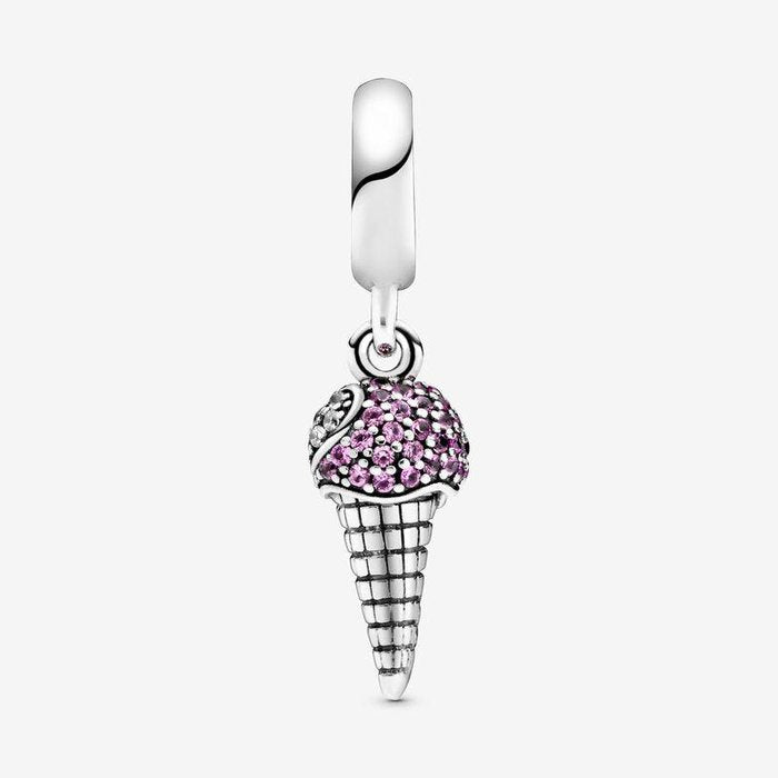 Charm pendente Cono gelato con pavé