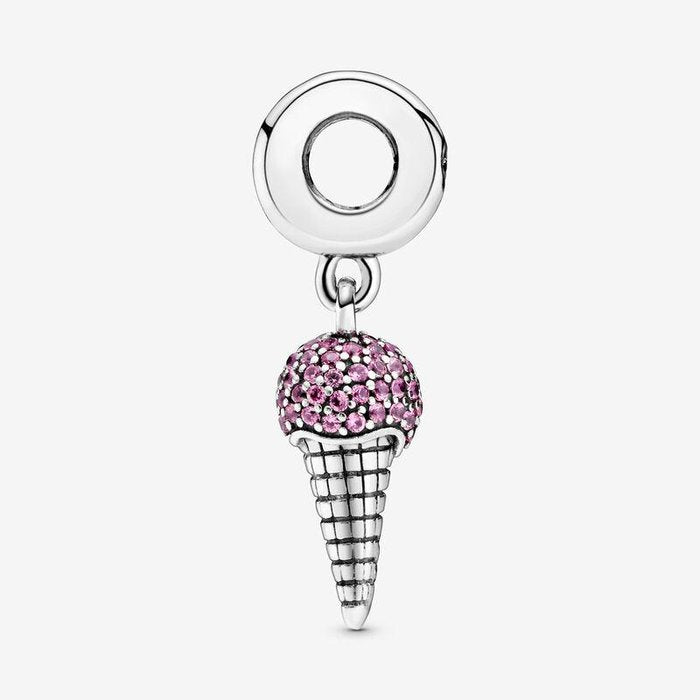 Charm pendente Cono gelato con pavé