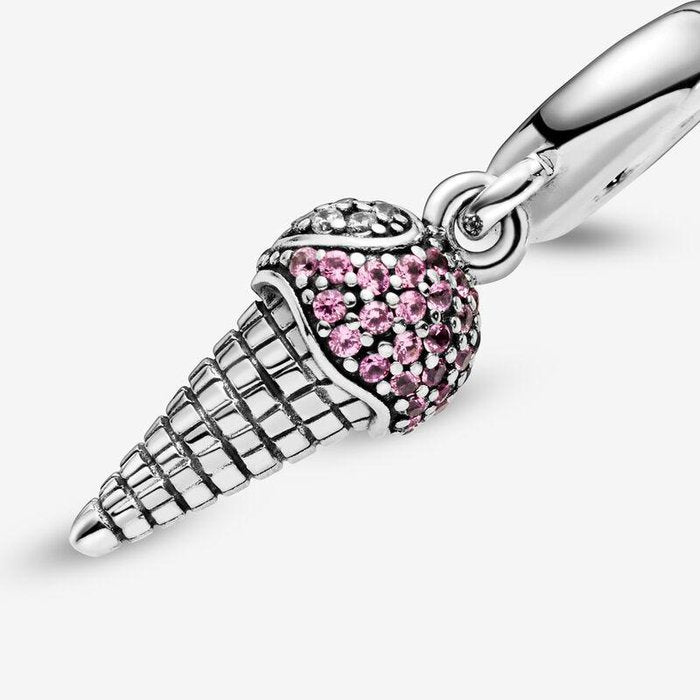 Charm pendente Cono gelato con pavé