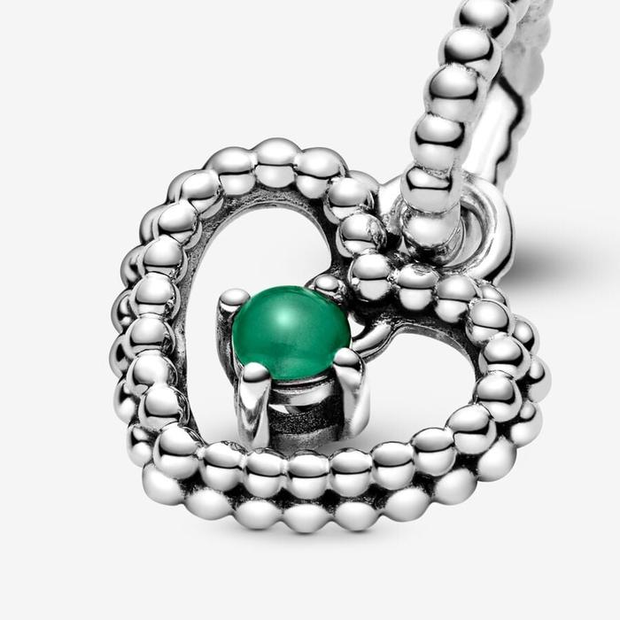 Pendentif Charm Coeur Vert Mai