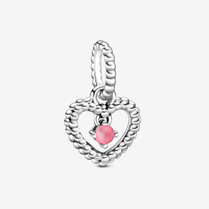 Charm Pendente Cuore Rosa Ottobre