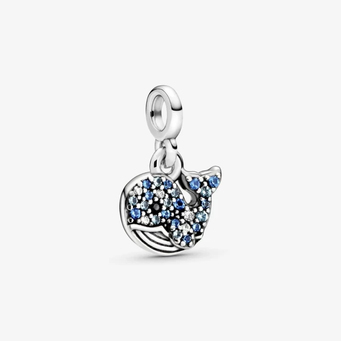 Mini pendentif charm Ma baleine bleue