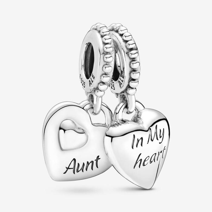 Charm Pendant Hearts Niece and Aunt