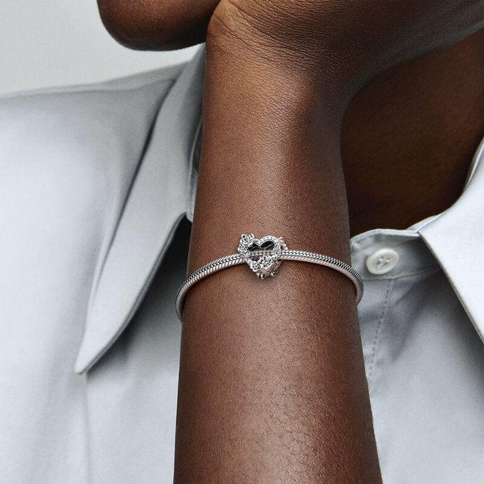 Charm Cuore aperto e rose