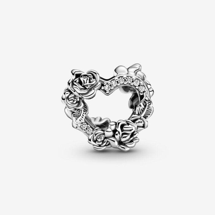 Charm Cuore aperto e rose