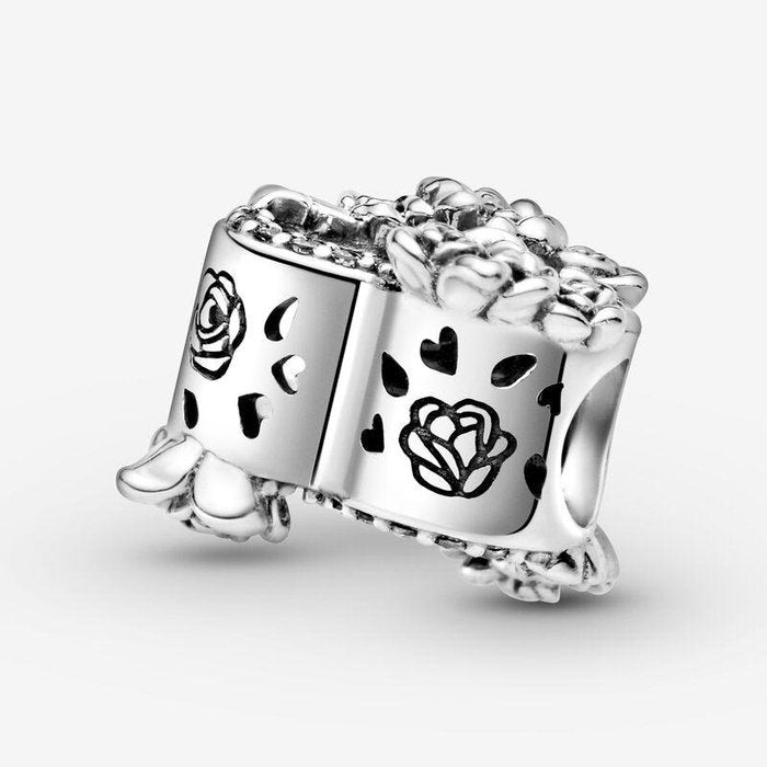 Charm Cuore aperto e rose