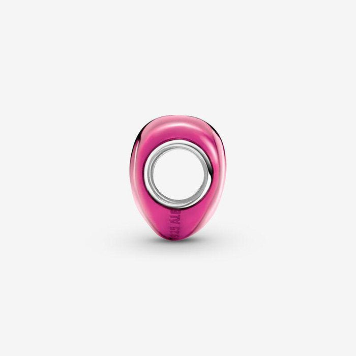 Charm Cuore Metallico Rosa